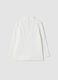 White pure organic cotton T-shirt with high neck_1