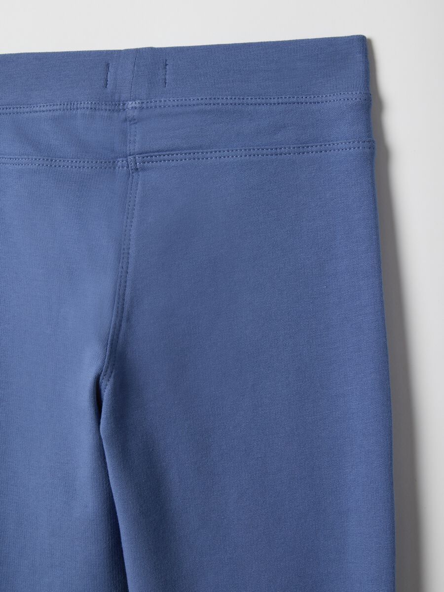 Girls' Blue Flare Fit Cotton Stretch Treggings_3