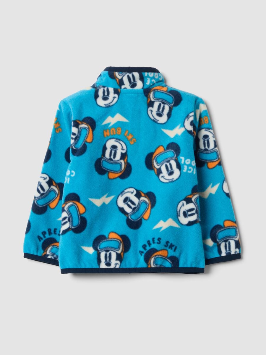 Felpa blu oceano con girocollo e stampa Mickey_1