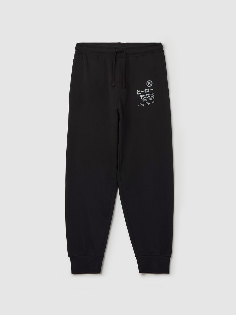 Fleece joggers with print_4