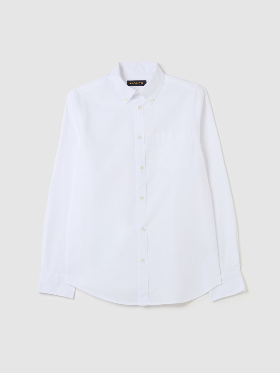 Oxford cotton shirt with button-down collar_1
