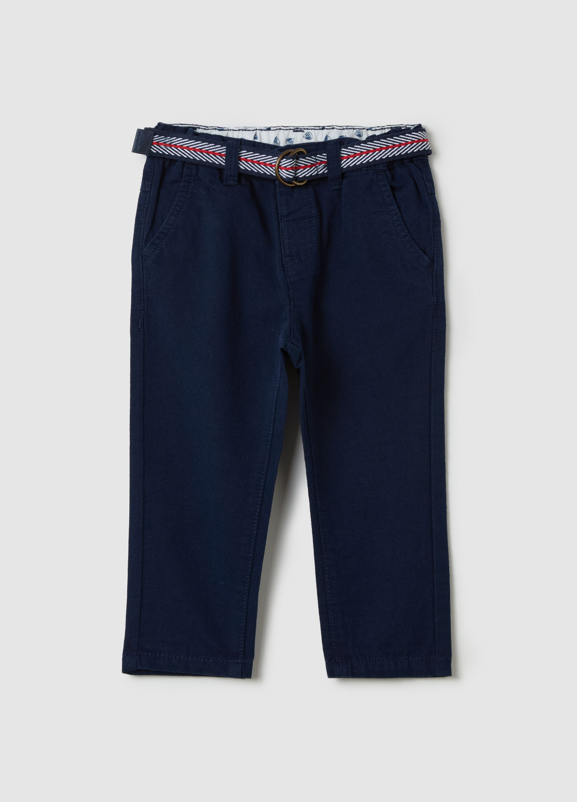 Chino trousers with belt