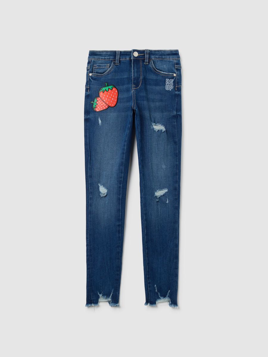 Slim-fit destroyed jeans with five pockets_3