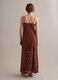 Long brown crochet dress with V-neck, regular fit_3