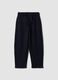 Pantaloni blu in viscosa e lyocell elasticizzato regular fit per bambino_0