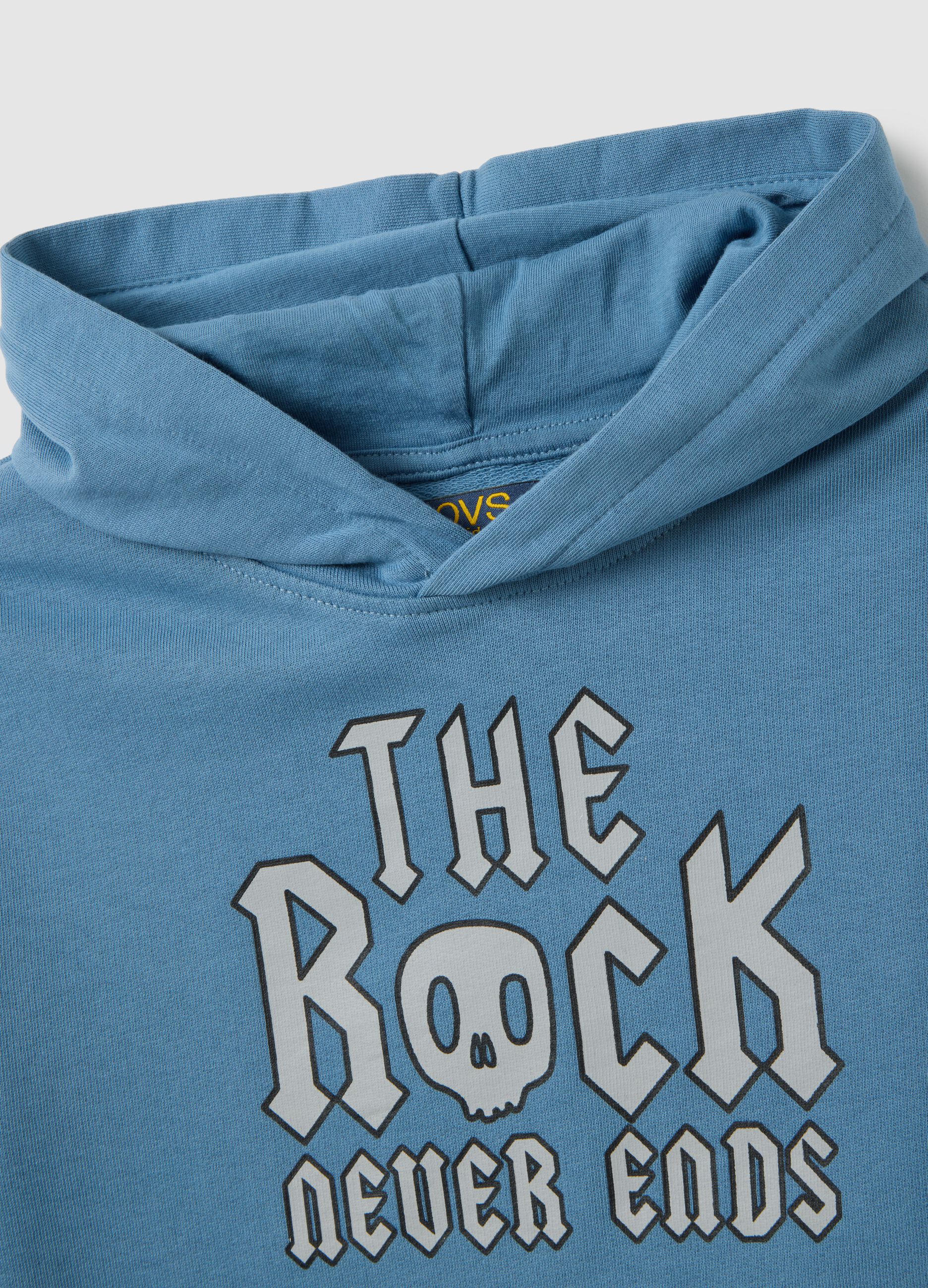 Felpa da bambino in puro cotone blu oversize