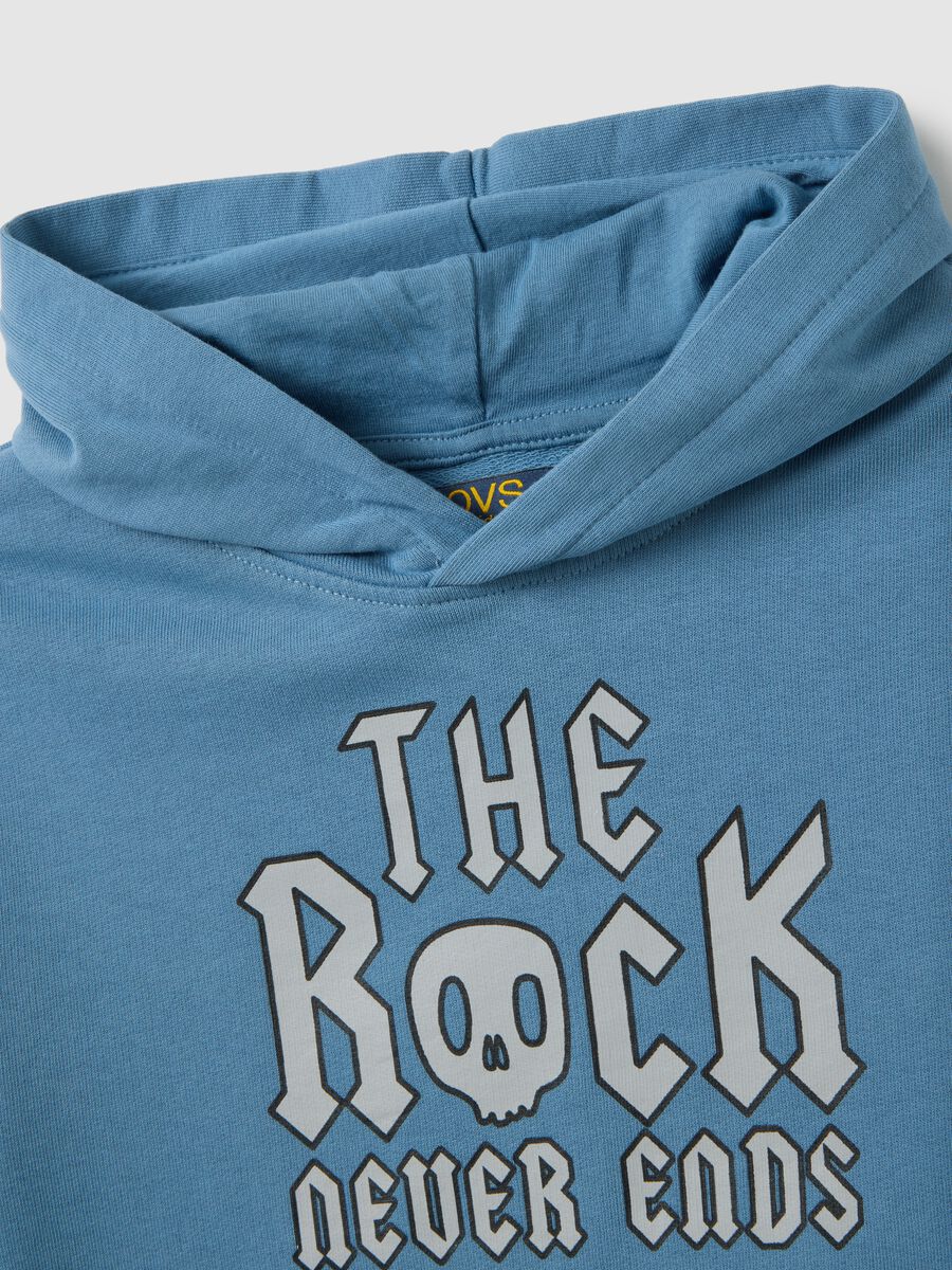 Felpa da bambino in puro cotone blu oversize_3