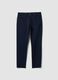 Pantaloni verdi in dobby di cotone elasticizzato slim fit_0
