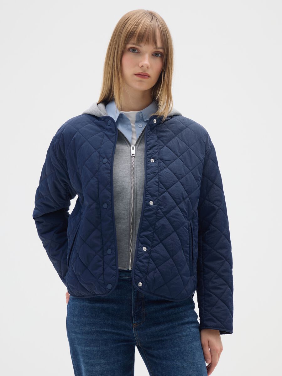 Blue husky jacket regular fit_0
