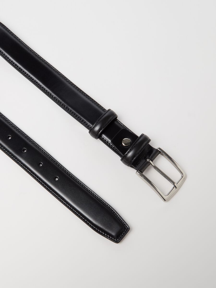 Solid colour leather belt_1