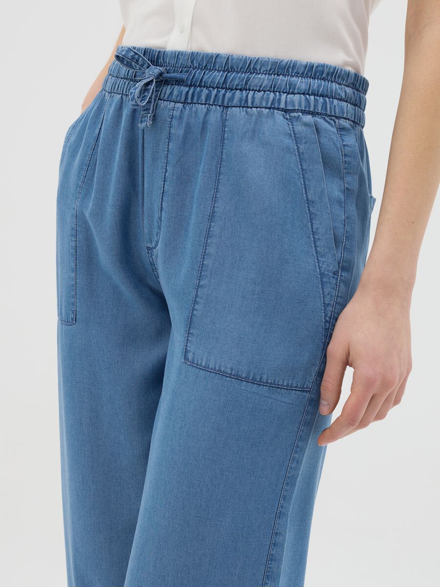 Blue relaxed-fit trousers in Lyocell_2