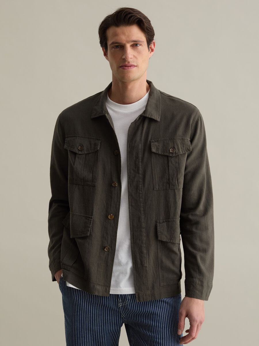 Shacket in viscosa lino e cotone_0