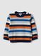 Multicolour striped pure cotton jumper for baby boy_0