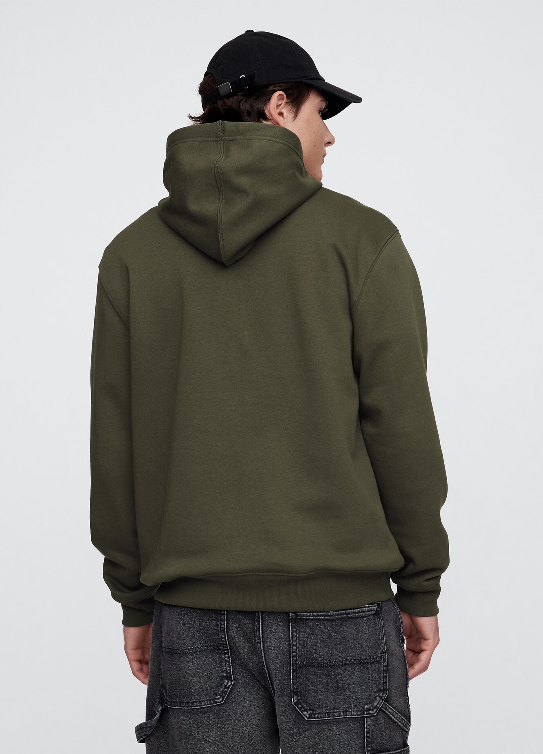 Felpa verde con cappuccio