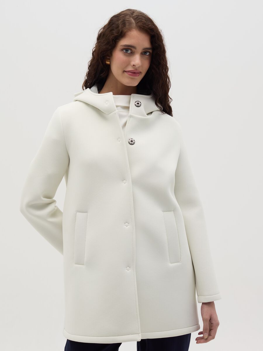 Long jacket with buttons and hood_0