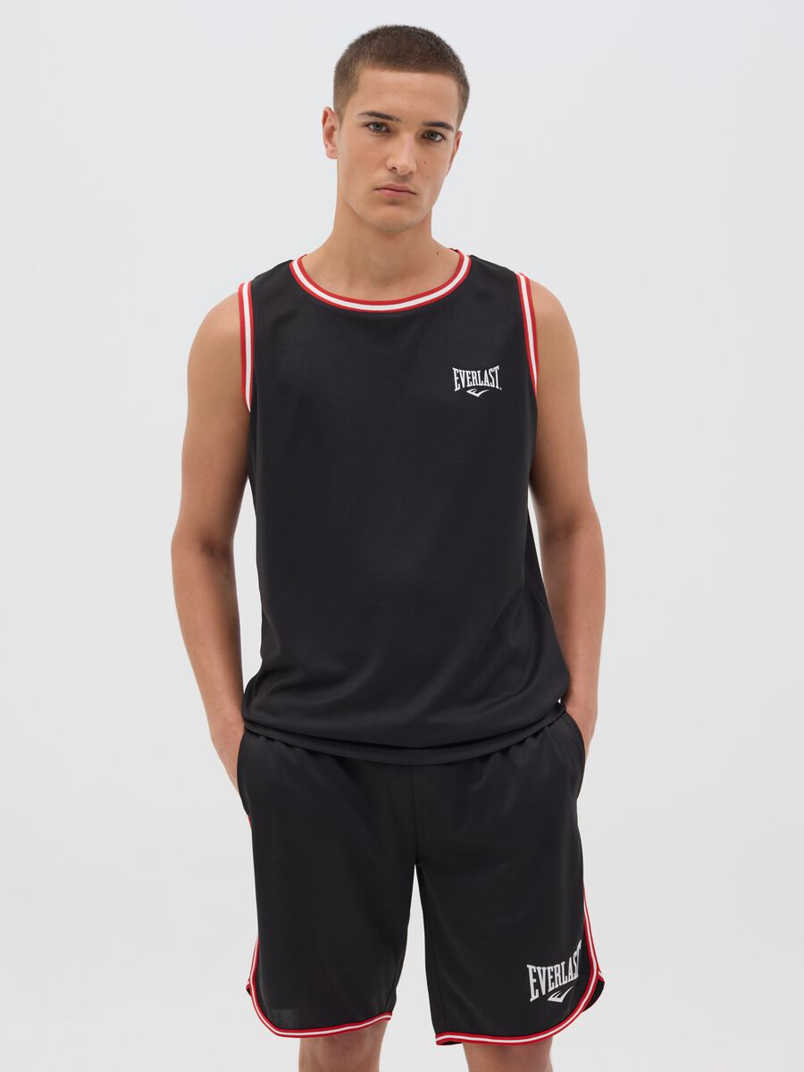 Black Polyester Everlast Tank Top_0