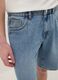 Blue Slim Fit Cotton Blend Denim Shorts_3