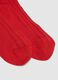 Long red pure cotton socks_1