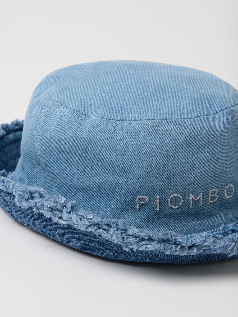Girl's regular fit blue denim pure cotton bucket hat with fringes_2