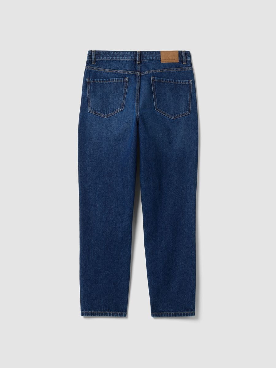 Regular tapered pure cotton denim jeans_1