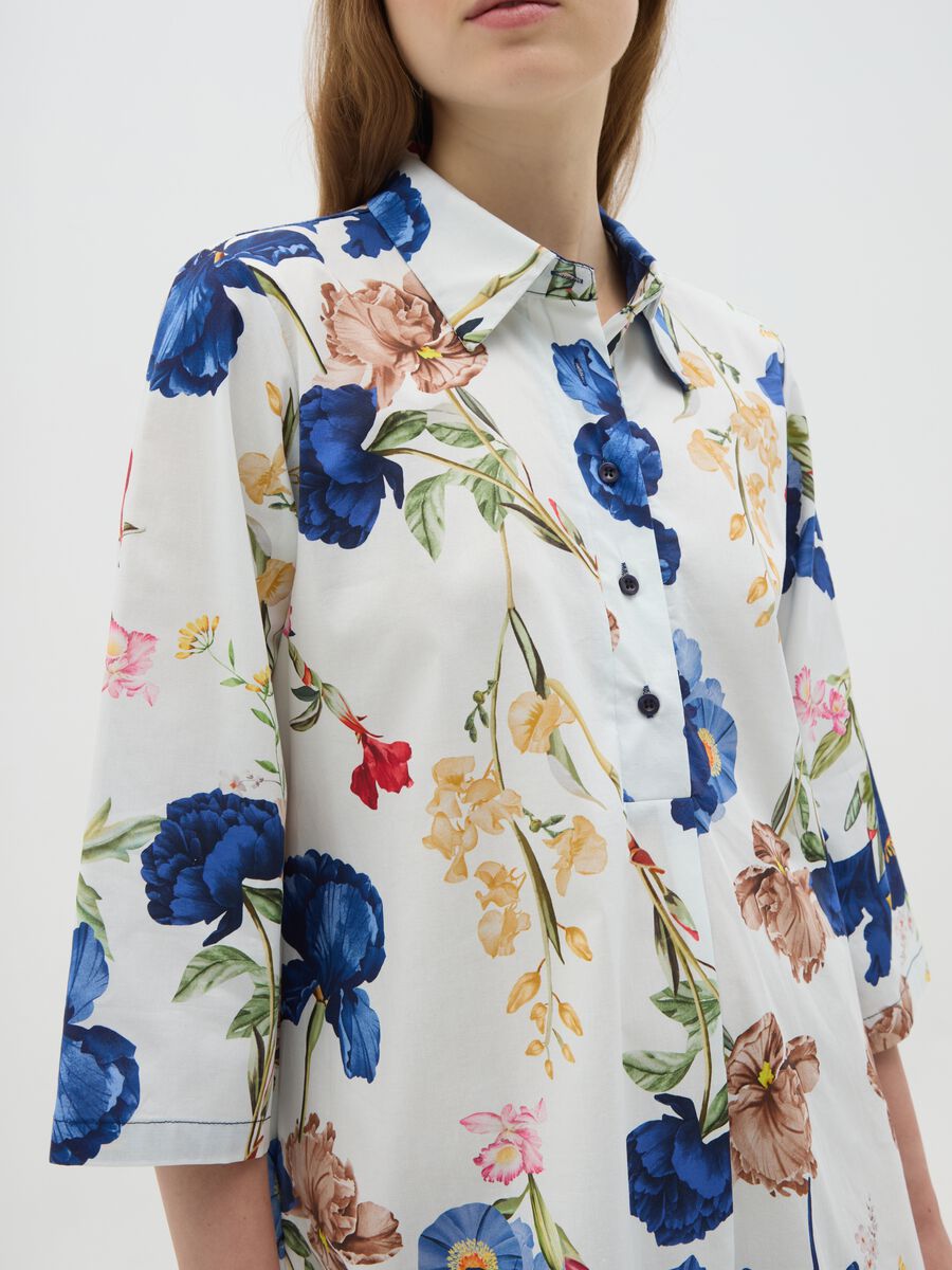 Women's multicolour cotton shirt dress, regular fit_2