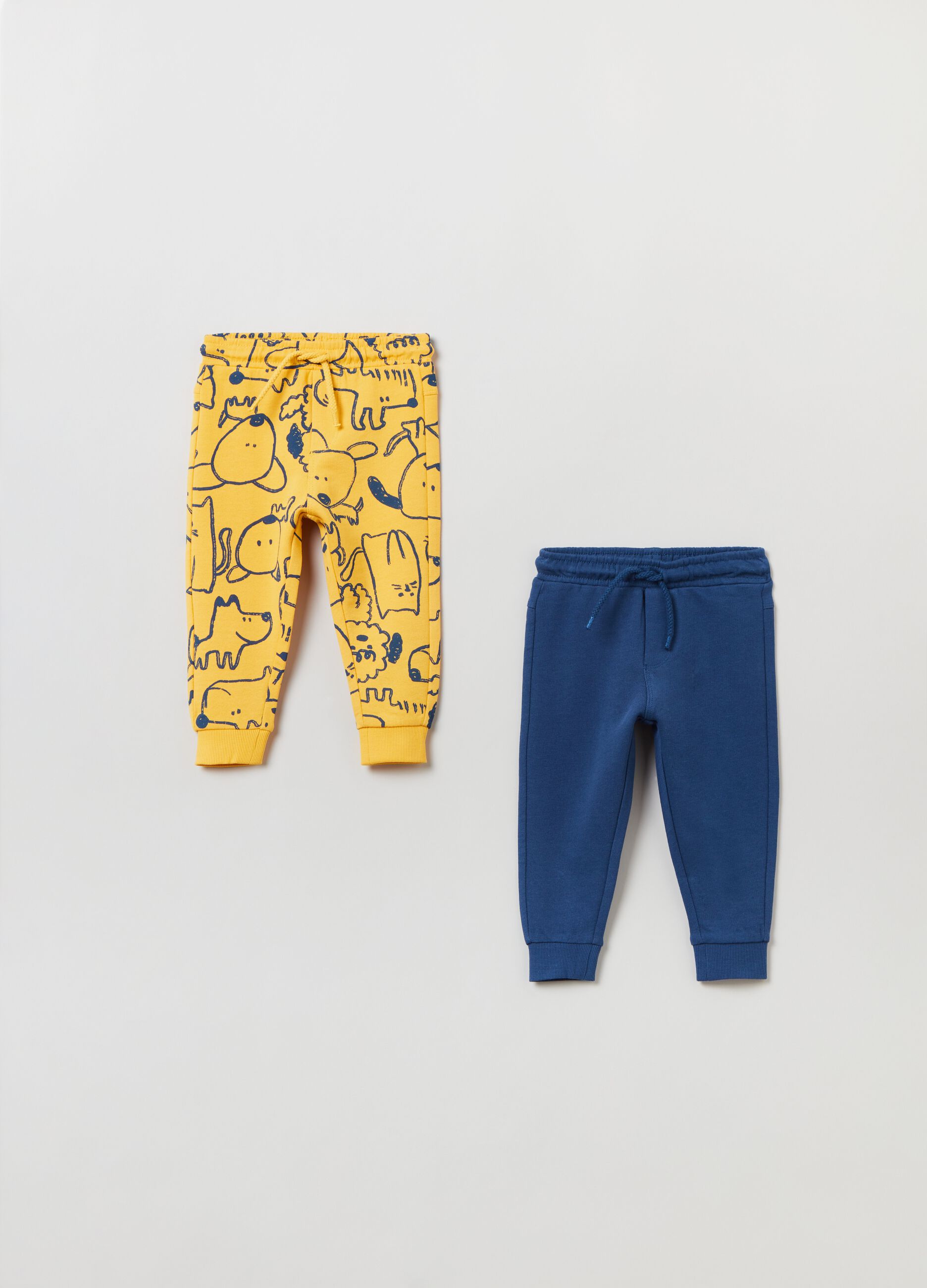 Bipack joggers in felpa con coulisse_0
