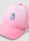 Girl's Pink Baseball Cap with Mesh Details and Stitch_2