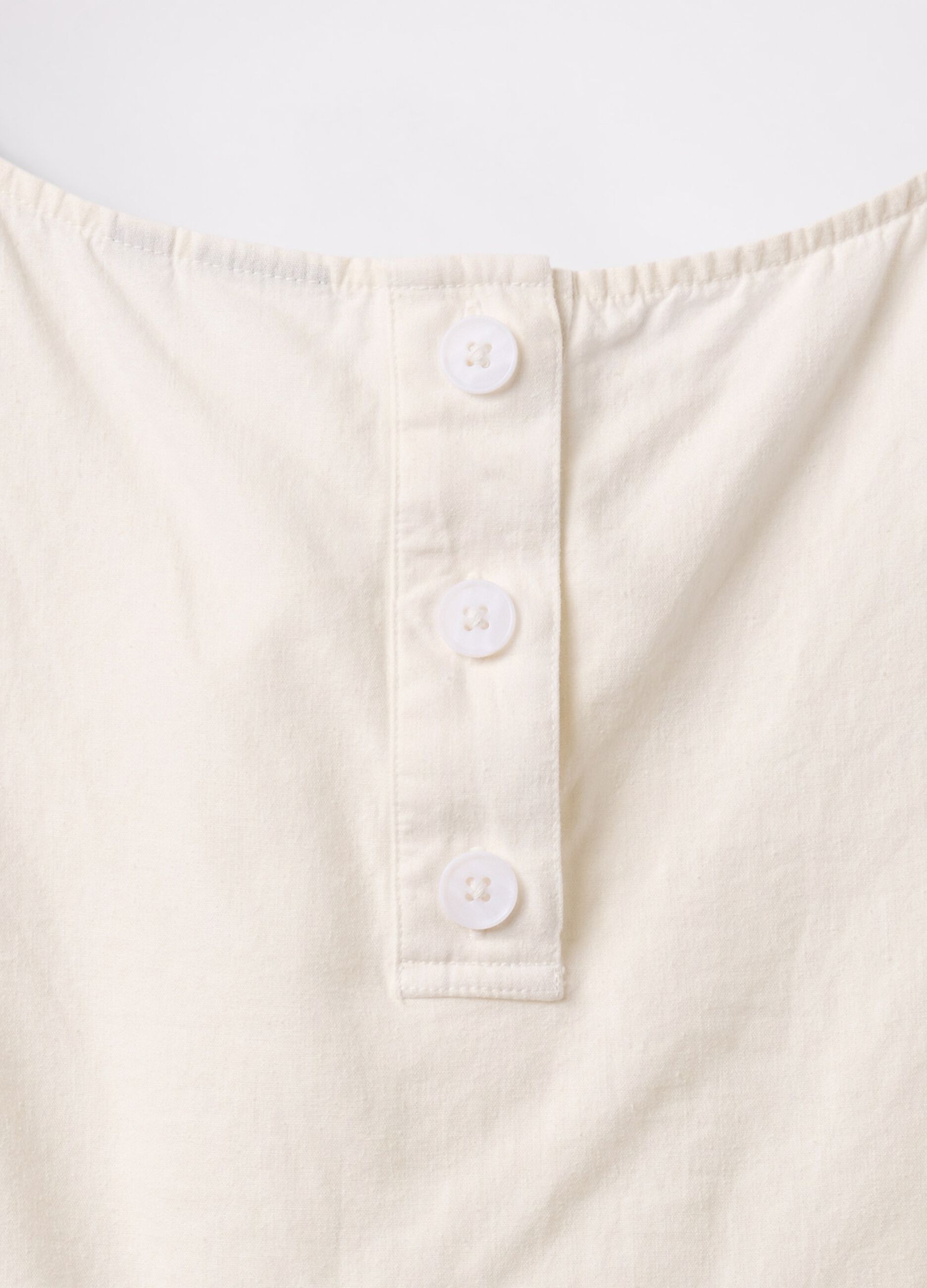 Sleeveless top in linen and viscose