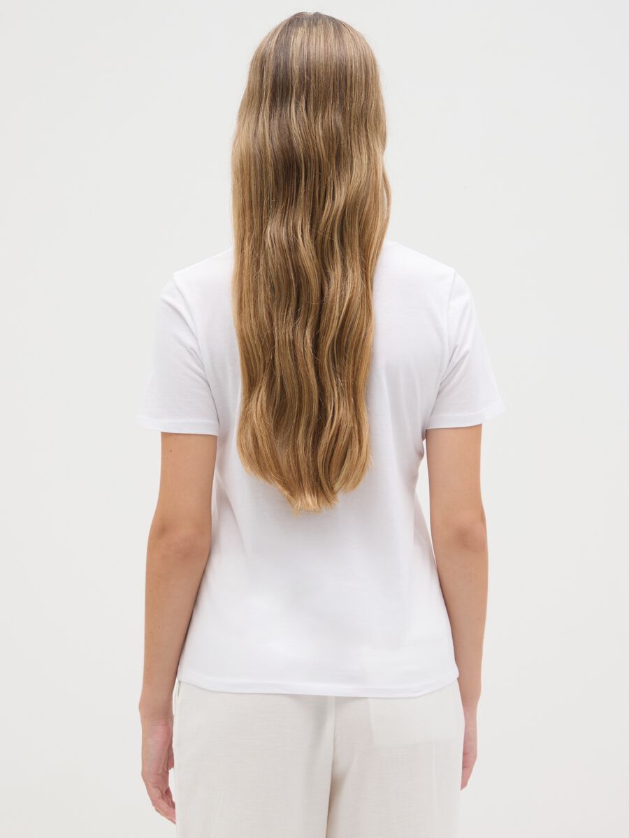 Women's white pure cotton t-shirt regular fit_2