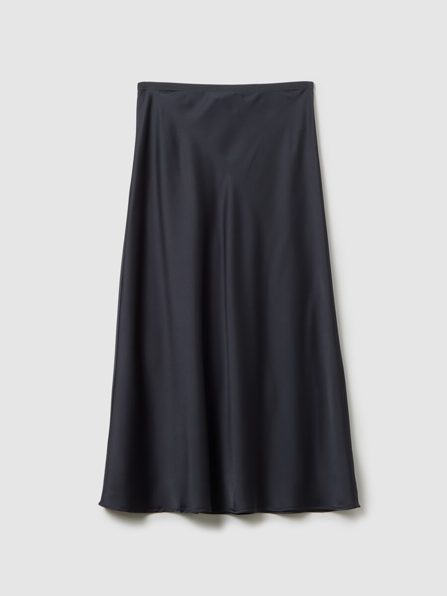 Grey Satin Long Skirt_4