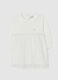 Infant dress in white cotton blend regular fit with glitter_0