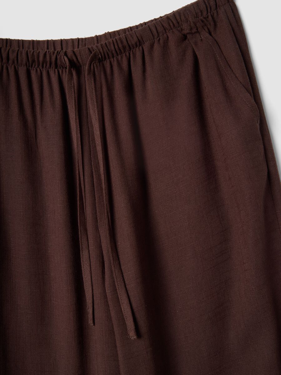 Brown viscose and linen blend joggers &ndash; relaxed fit_5