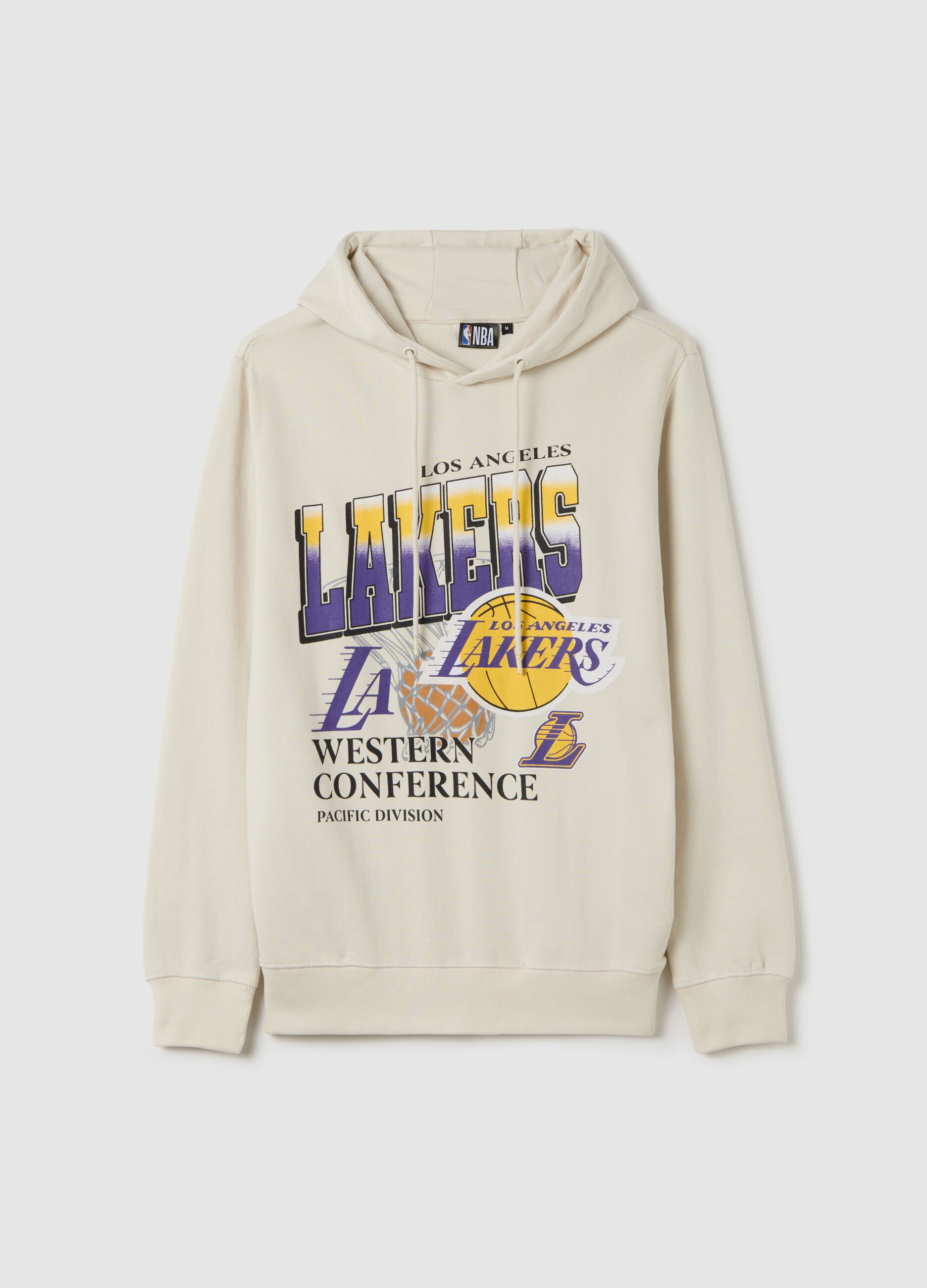 White NBA Los Angeles Lakers sweatshirt with hood