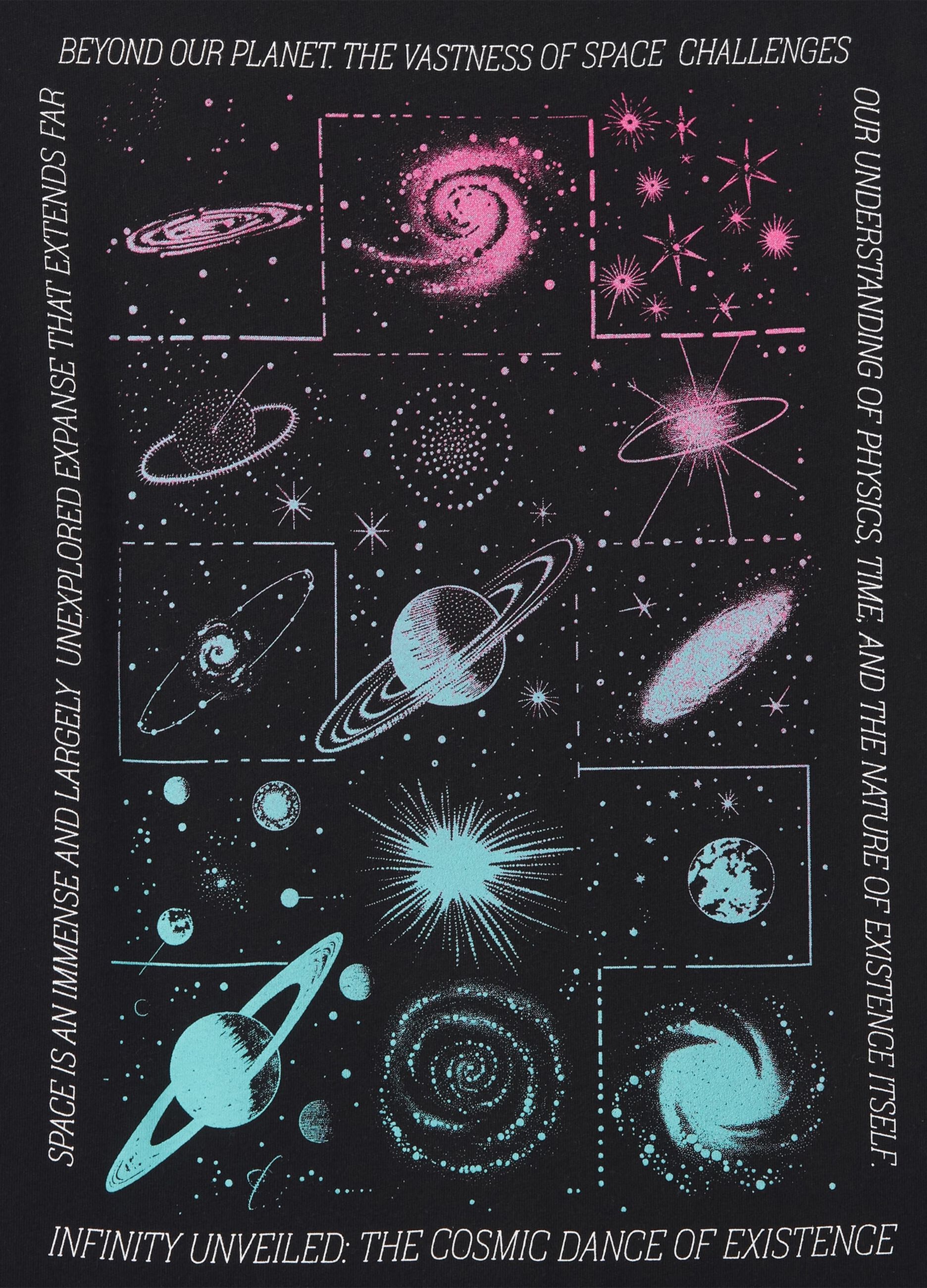 Black T-shirt with Space Print