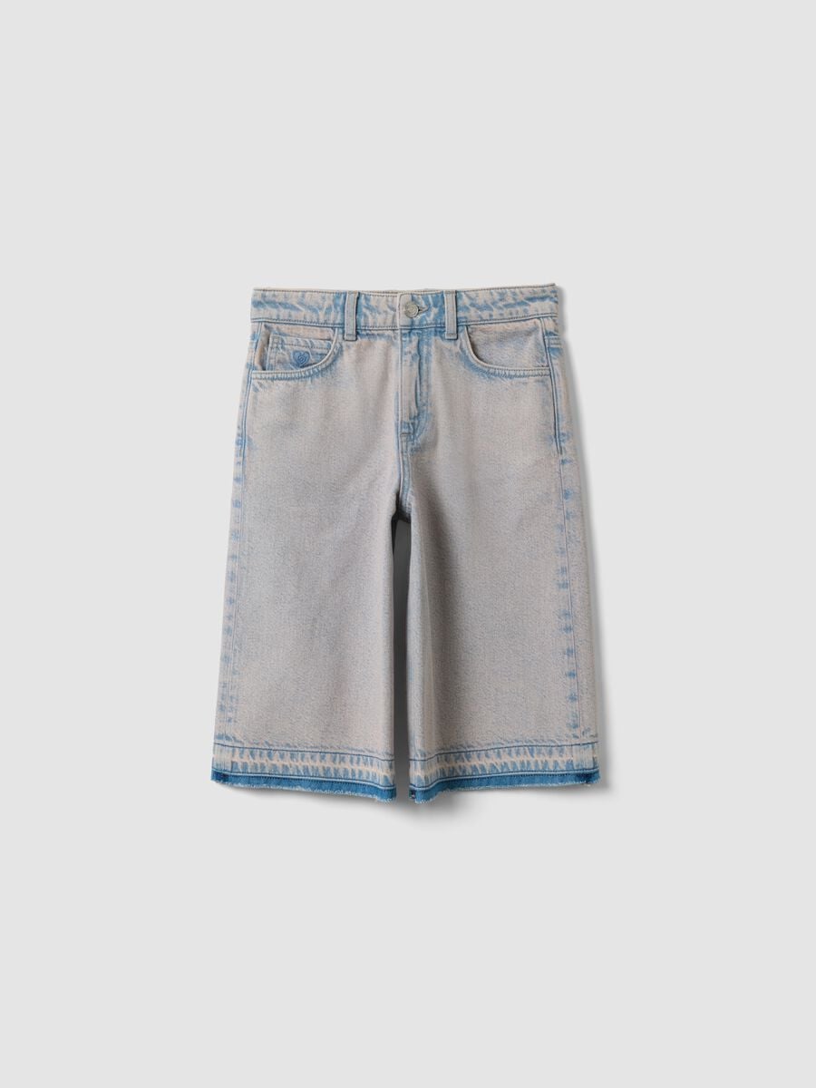 Shorts in denim grigio in puro cotone skater fit_3