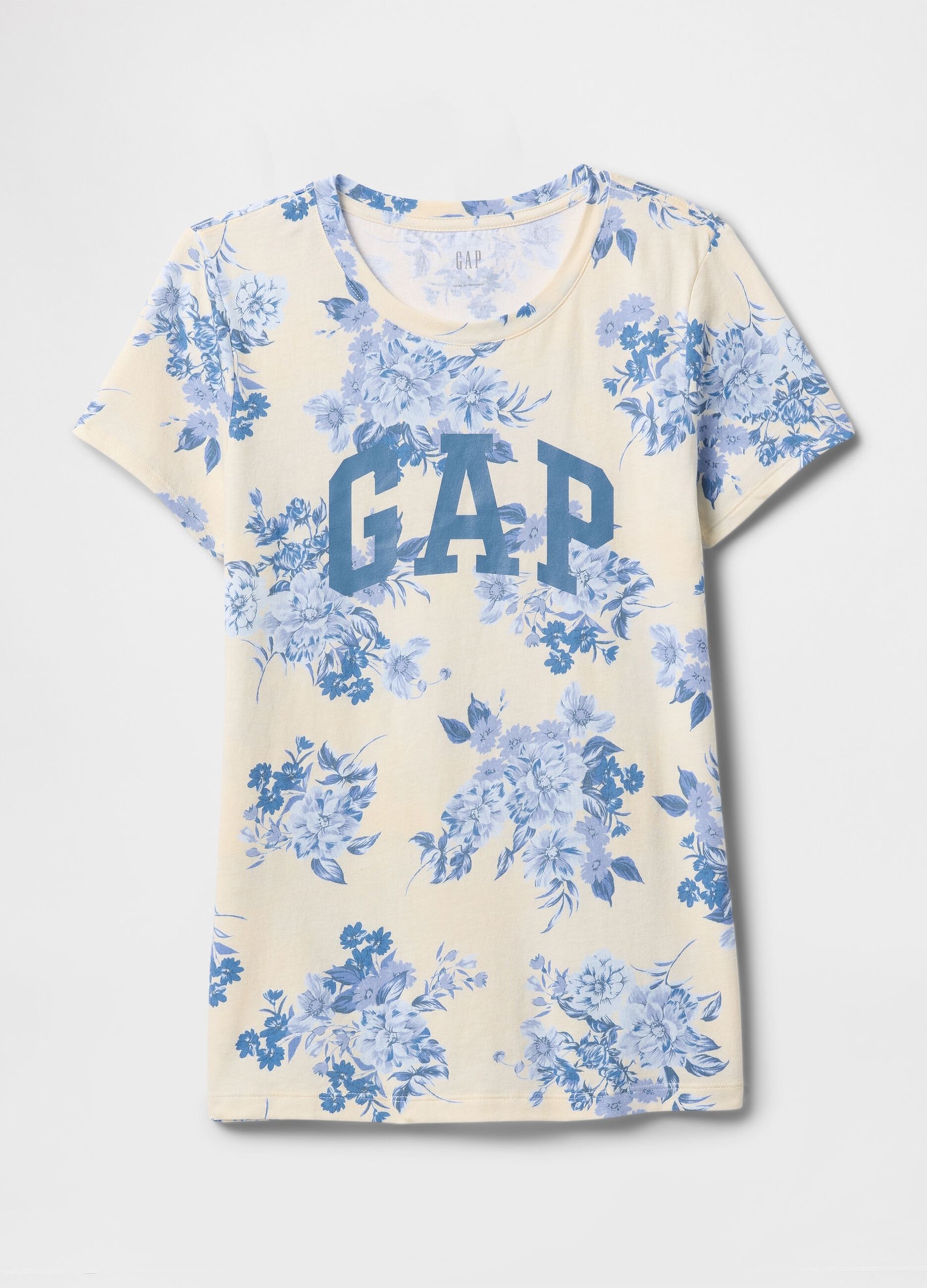 Short-sleeve T-shirt with Gap logo and floral print