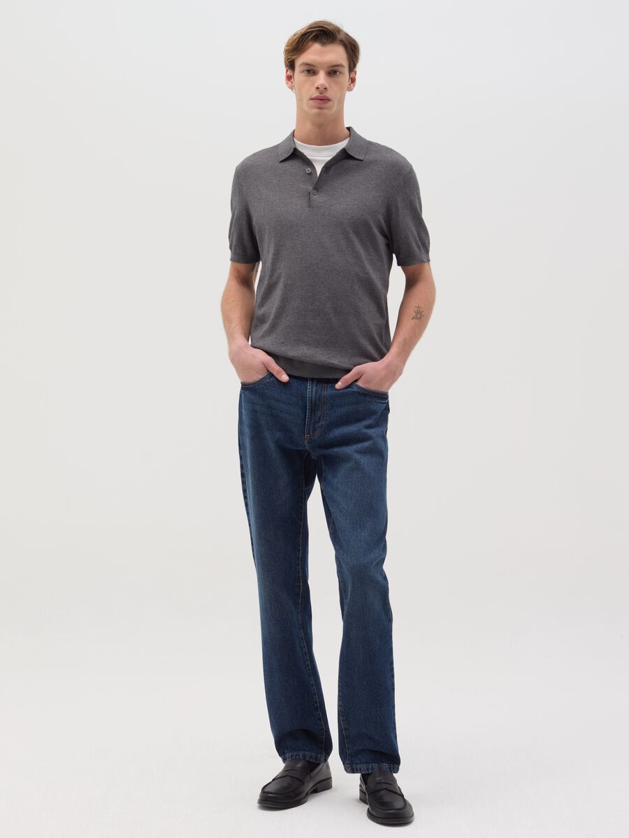 Polo shirt in solid colour cotton_1