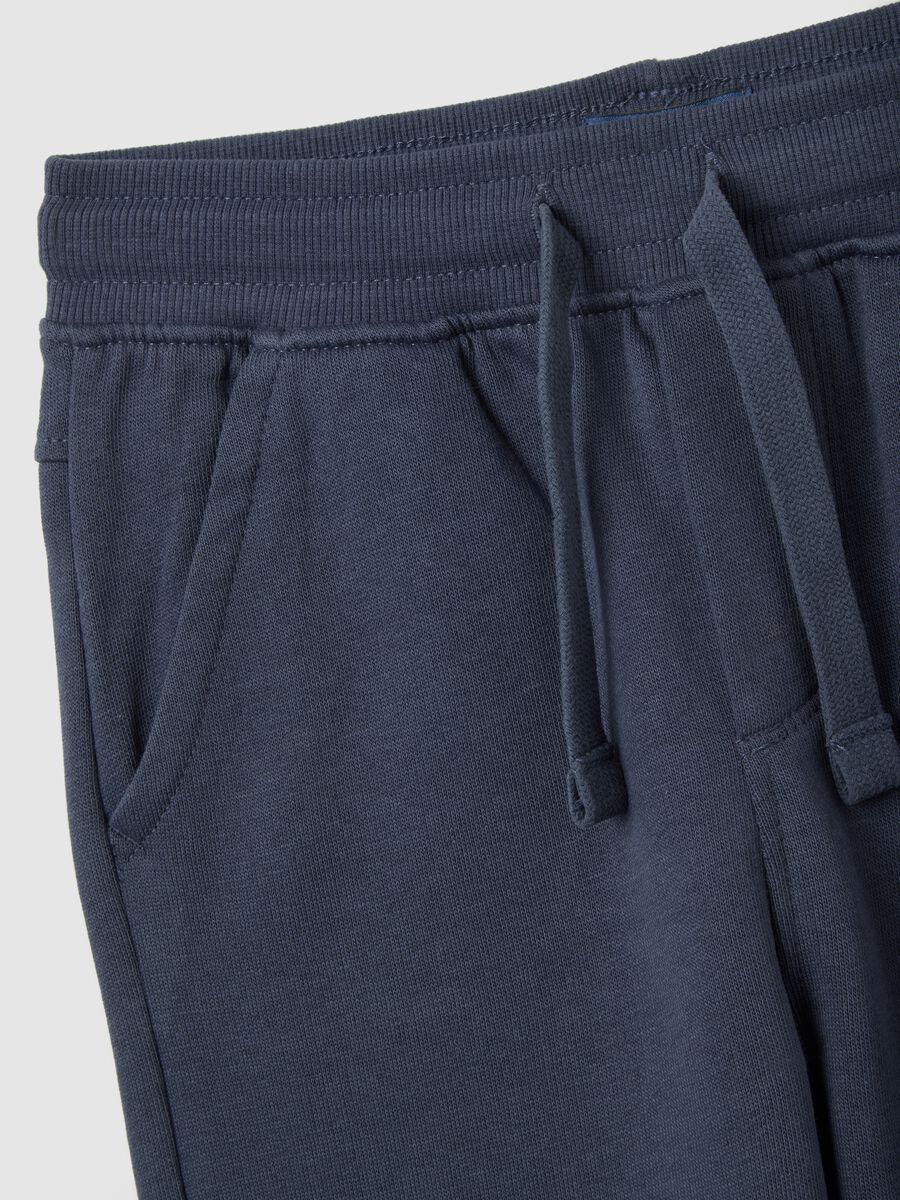 Children's blue trousers in pure cotton regular fit with prints_3