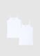 Two-pack of girls' regular fit white stretch cotton vests_0