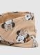 Beige stretch cotton scarf for baby girls with Minnie print_2