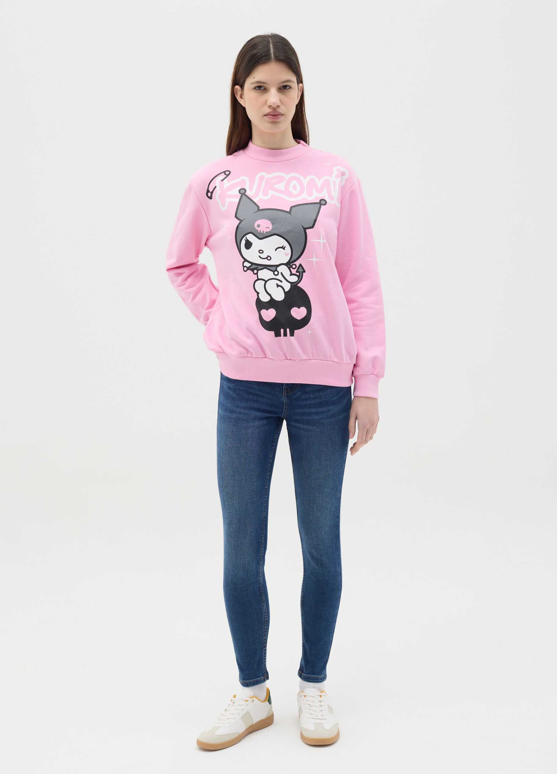 Pink sweatshirt with Kuromi print