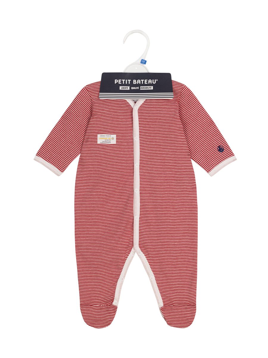 Onesie with feet with thin stripes_0