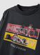Black pure cotton crew-neck Mickey print T-shirt for boys_2