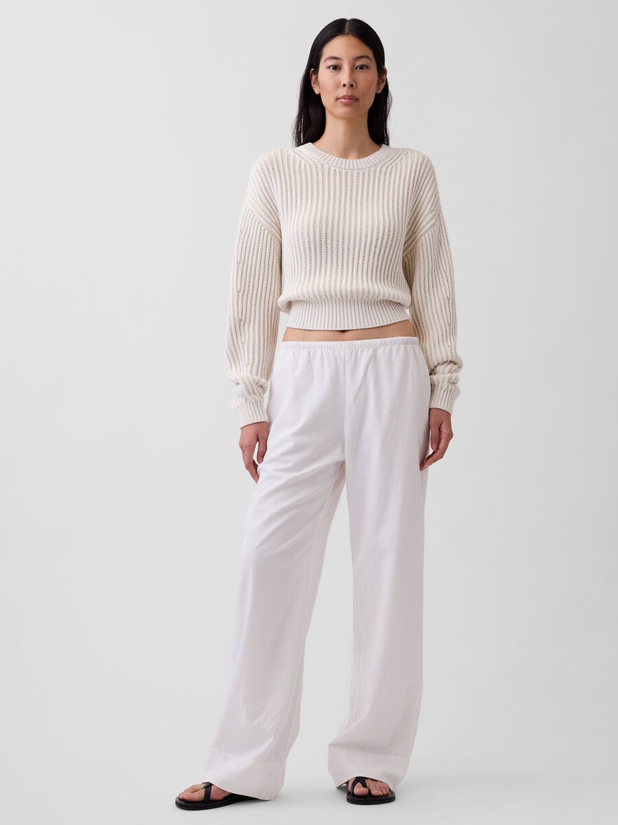 Linen-blend palazzo trousers_4