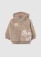 Beige regular fit newborn jacket with Disney print_0