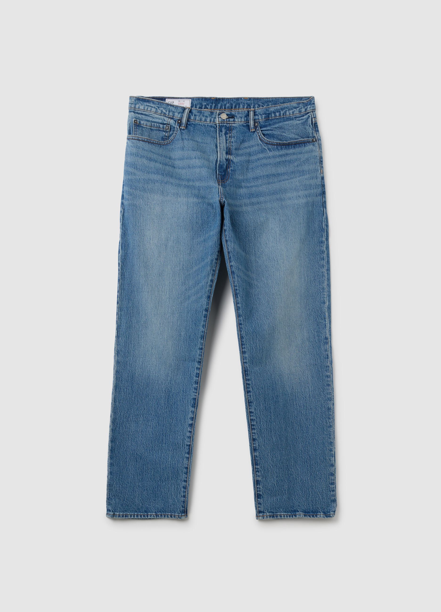 Straight-fit jeans with mid-rise waist