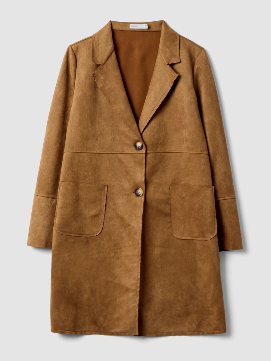 Brown Ultralight regular-fit jacket with lapels and two pockets_4