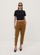 Bronze brown baggy-fit pure cotton denim jeans with paper-bag waist_0