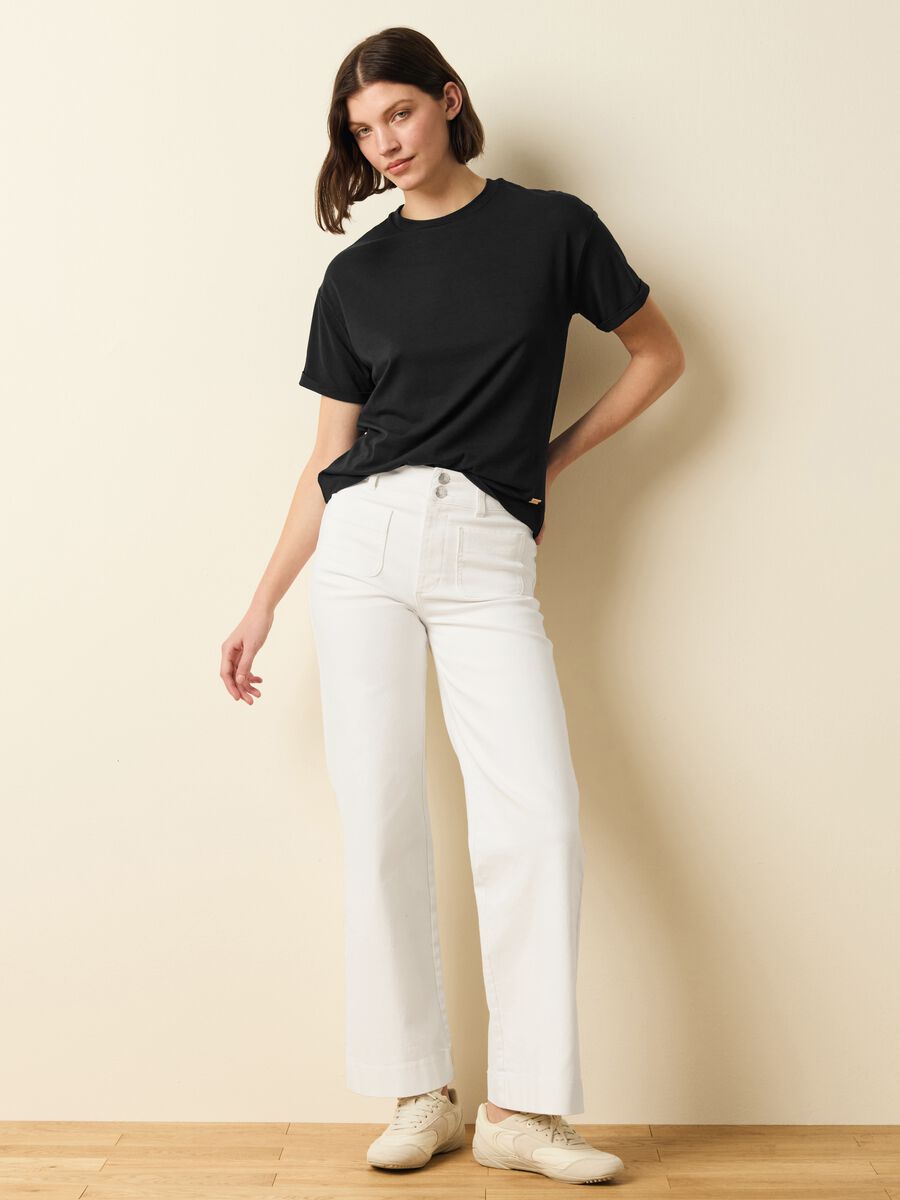 Stretch cotton and modal T-shirt_1