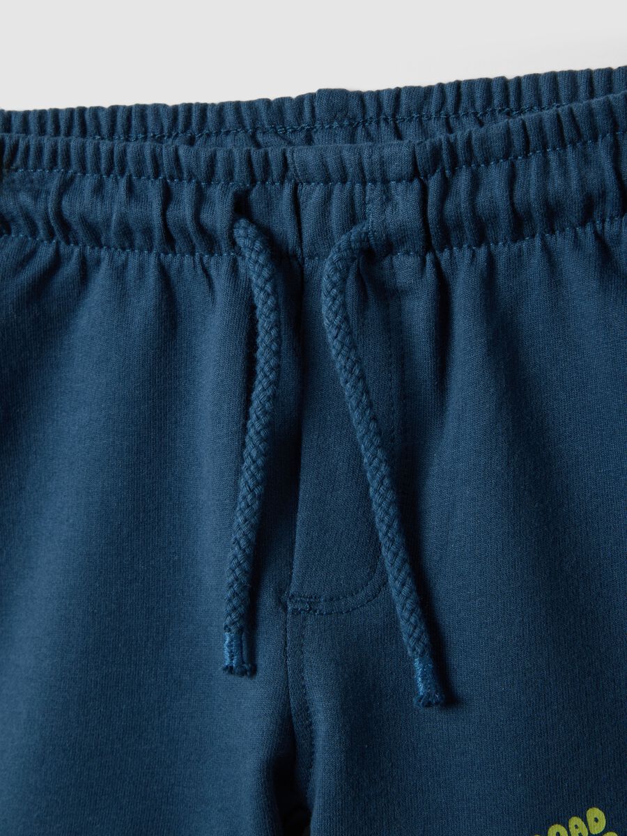 Children&rsquo;s blue pure cotton shorts, regular fit with car print_2